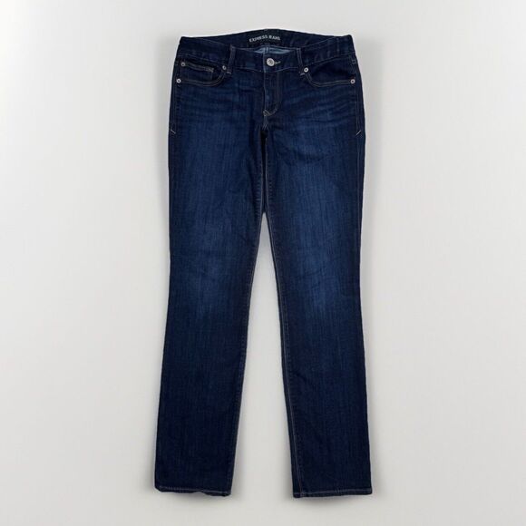 Express Denim - Express Jeans Womens 6 Slim Leg Dark Blue Denim Measures 30 x 31
